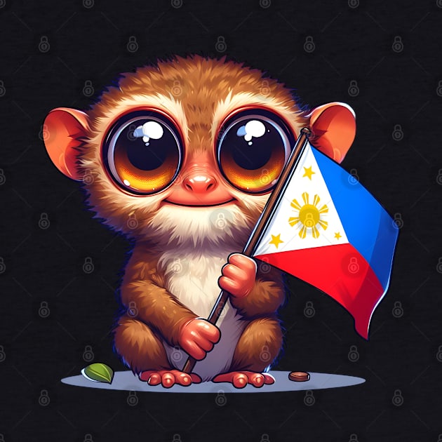 Tarsier with Philippine flag by FromBerlinGift